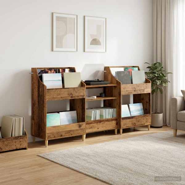 Meedia riiulite komplekt 3 tk Vana puit 212 × 46 × 112 cm