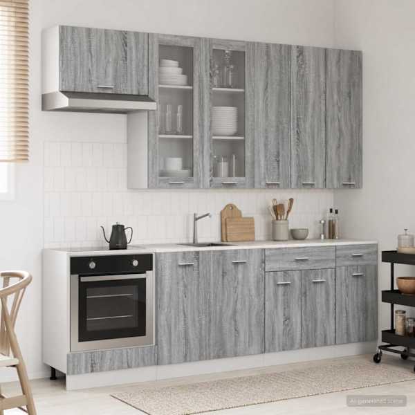 Köögikappide komplekt LYON 8 tk Hall Sonoma Tehispuit
