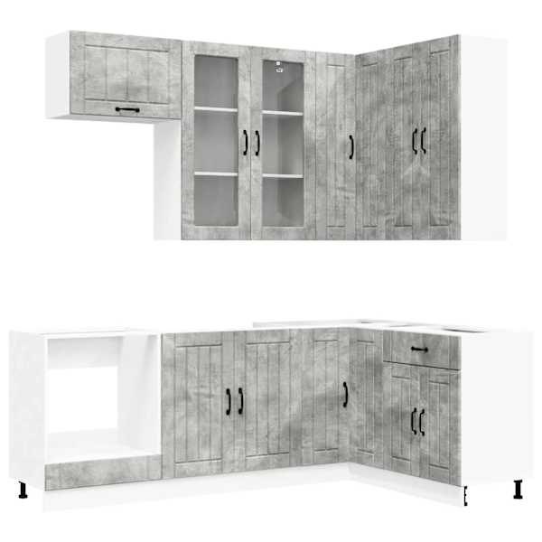 Köögikappide komplekt LUCCA 8 tk Betoonhall Tehispuit