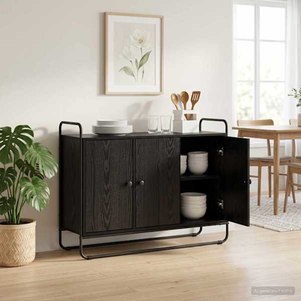 Puhvetkapp Must tamm 102 × 35 × 75 cm Tehispuit