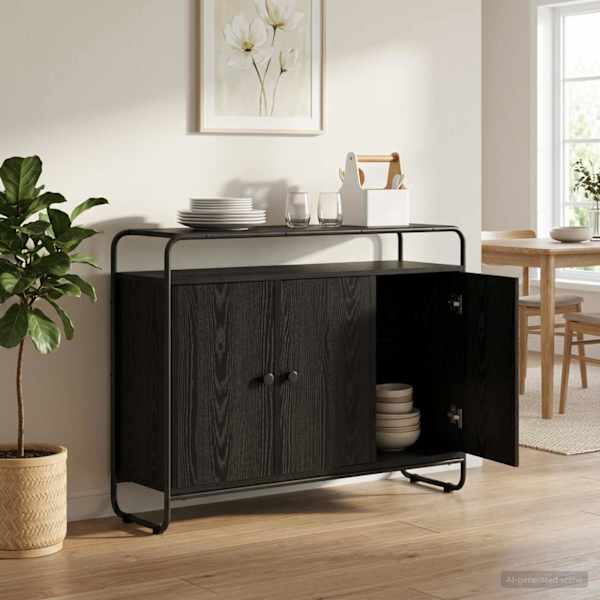 Puhvetkapp Must tamm 102 × 35 × 75 cm Tehispuit