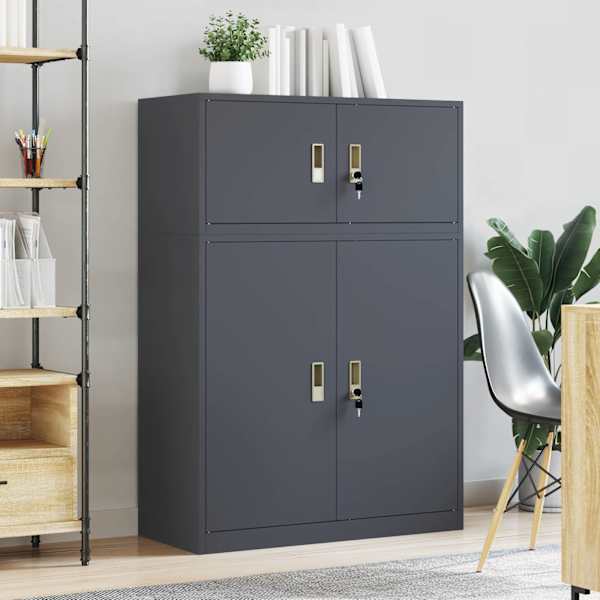 Hoiukapp 2 tk Antratsiit 90 × 40 × 145 cm Teras Lukustatav