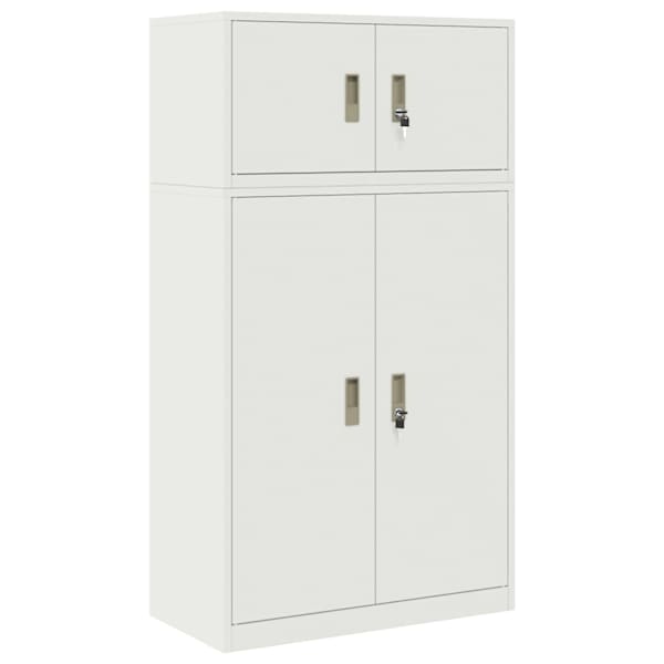 Hoiukapp 2 tk Valge 80 × 40 × 145 cm Teras Lukustatav