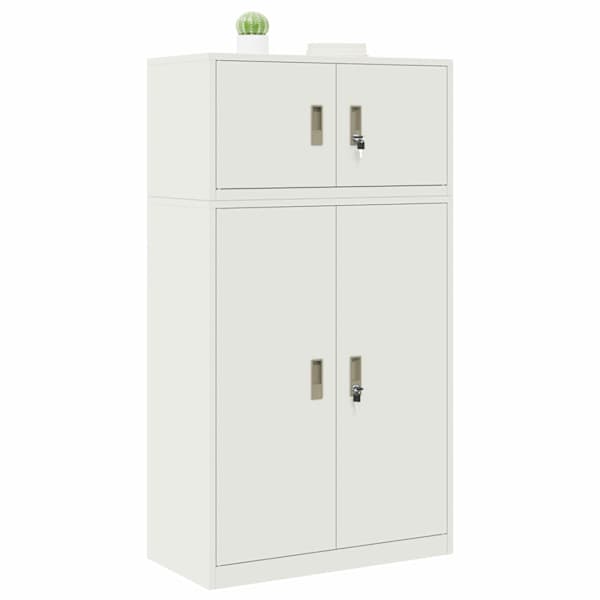 Hoiukapp 2 tk Valge 80 × 40 × 145 cm Teras Lukustatav