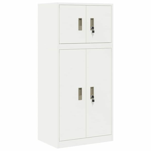 Hoiukapp 2 tk Valge 60 × 40 × 130 cm Teras Lukustatav