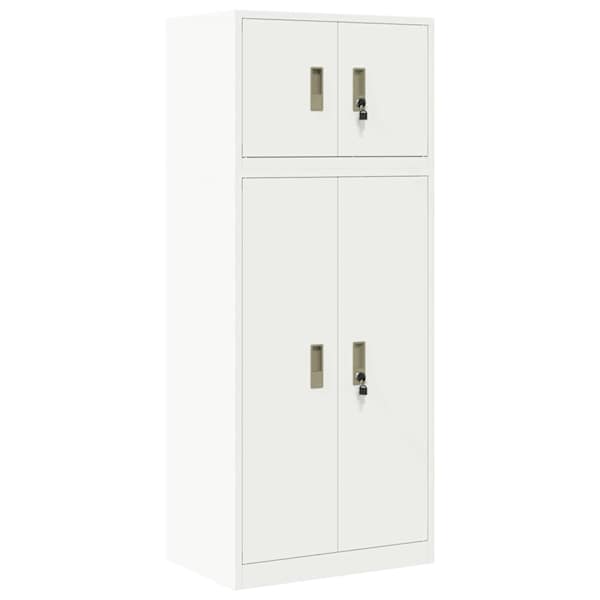 Hoiukapp 2 tk Valge 60 × 40 × 145 cm Teras Lukustatav