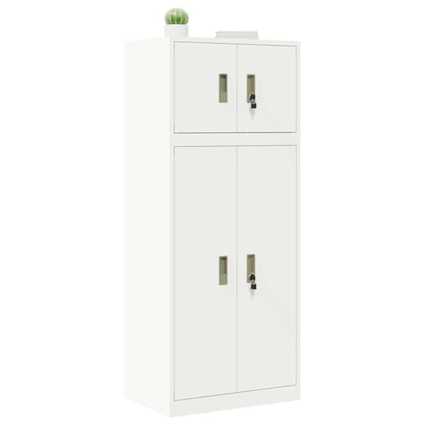 Hoiukapp 2 tk Valge 60 × 40 × 145 cm Teras Lukustatav