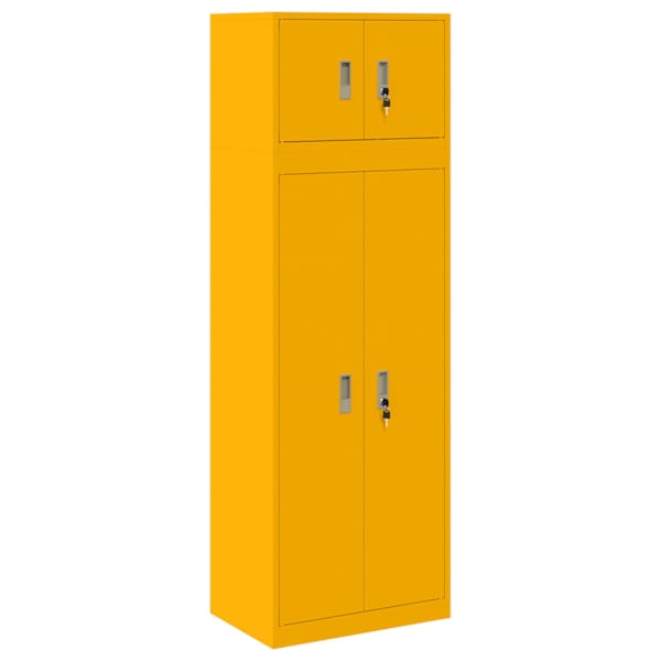 Hoiukapp 2 tk Kollane sinep 60 × 40 × 180 cm Teras Lukustatav