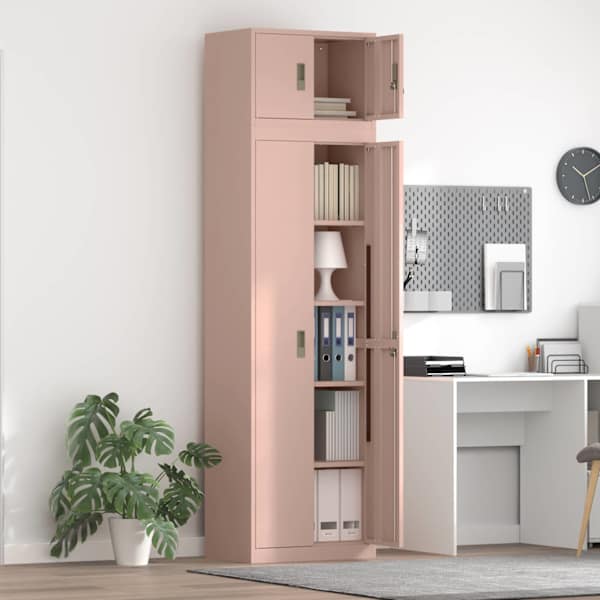 Hoiukapp 2 tk Roosa 60 × 40 × 220 cm Teras Lukustatav