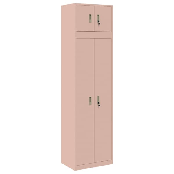 Hoiukapp 2 tk Roosa 60 × 40 × 220 cm Teras Lukustatav