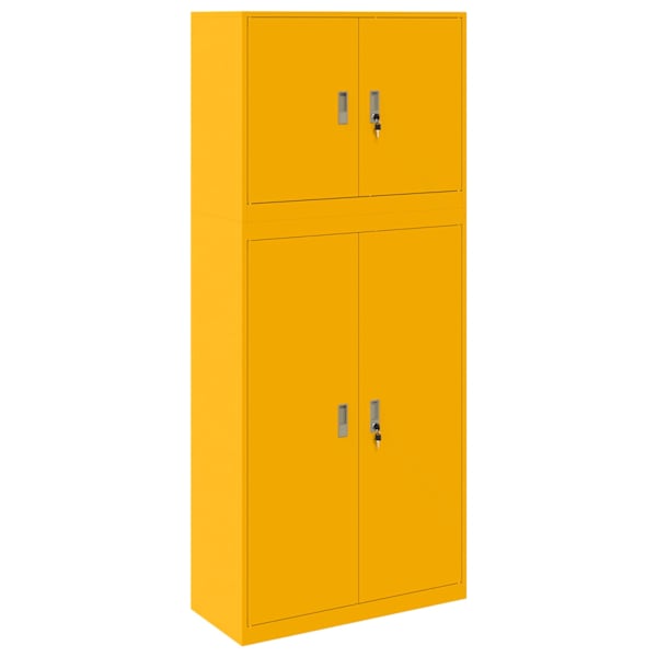 Hoiukapp 2 tk Sinepikollane 90 × 40 × 210 cm Teras Lukustatav