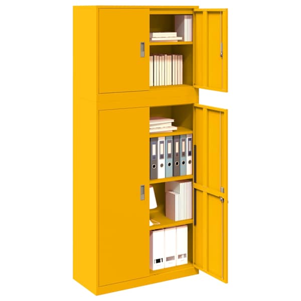 Hoiukapp 2 tk Sinepikollane 90 × 40 × 210 cm Teras Lukustatav