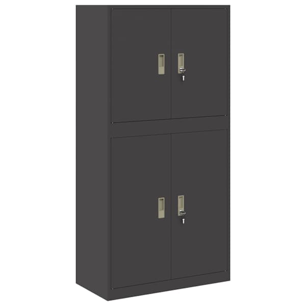 Hoiukapp 2 tk Must 80 × 40 × 160 cm Teras Lukustatav