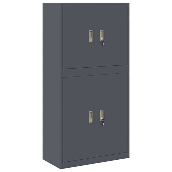 Hoiukapp 2 tk Antratsiit 80 × 40 × 160 cm Teras Lukustatav