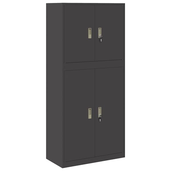 Hoiukapp 2 tk Must 80 × 40 × 175 cm Teras Lukustatav