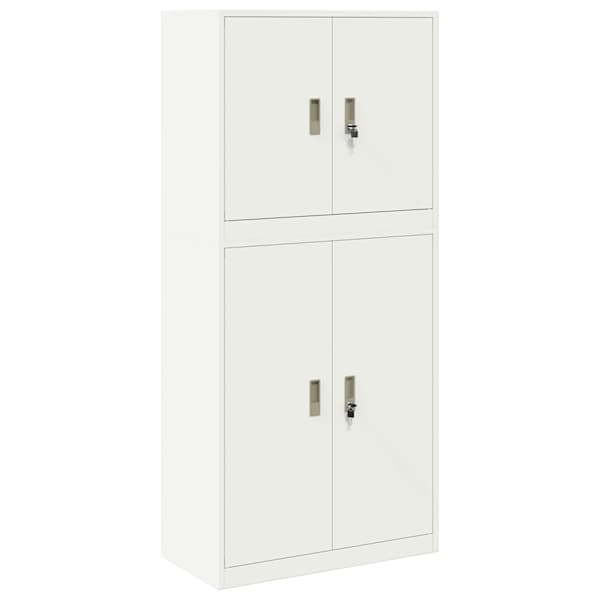 Hoiukapp 2 tk Valge 80 × 40 × 175 cm Teras Lukustatav