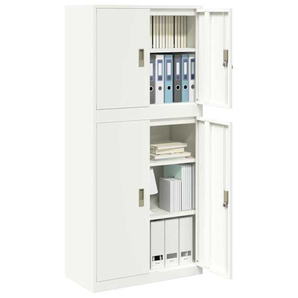 Hoiukapp 2 tk Valge 80 × 40 × 175 cm Teras Lukustatav