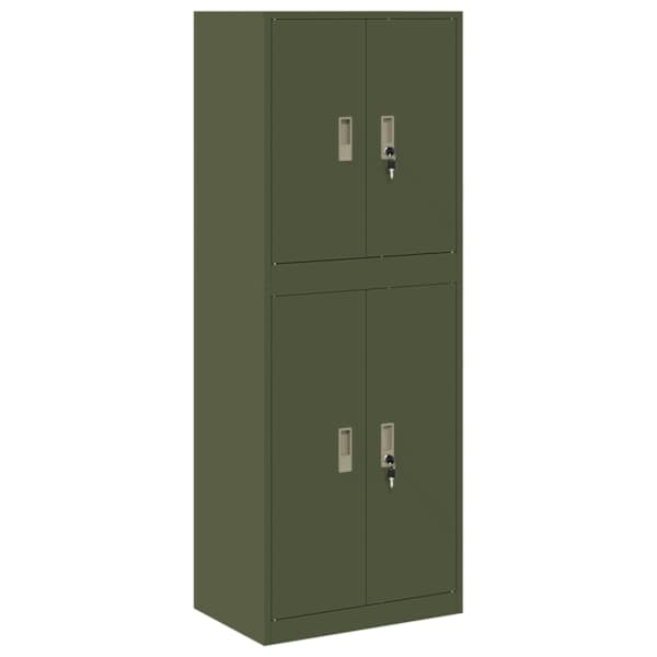 Hoiukapp 2 tk Oliiviroheline 60 × 40 × 160 cm Teras Lukustatav
