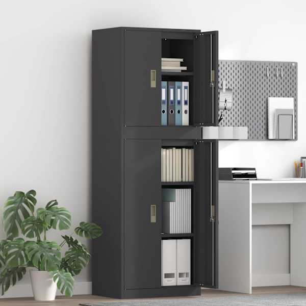 Hoiukapp 2 tk Must 60 × 40 × 175 cm Teras Lukustatav