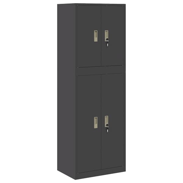 Hoiukapp 2 tk Must 60 × 40 × 175 cm Teras Lukustatav