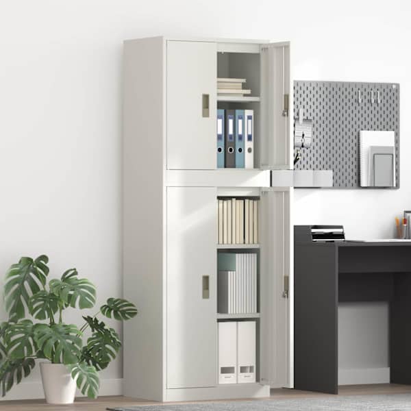 Hoiukapp 2 tk Valge 60 × 40 × 175 cm Teras Lukustatav