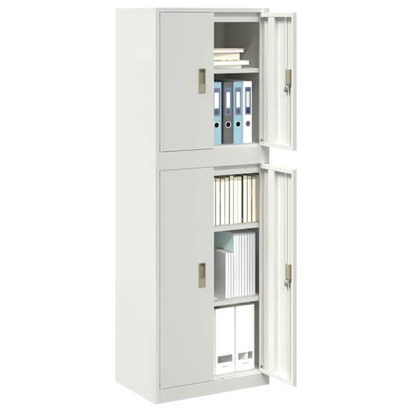 Hoiukapp 2 tk Valge 60 × 40 × 175 cm Teras Lukustatav