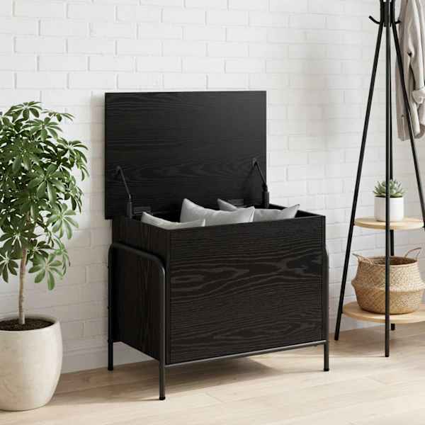 Salvestuskarp Must tamm 80 × 40 × 49,5 cm Tehispuit
