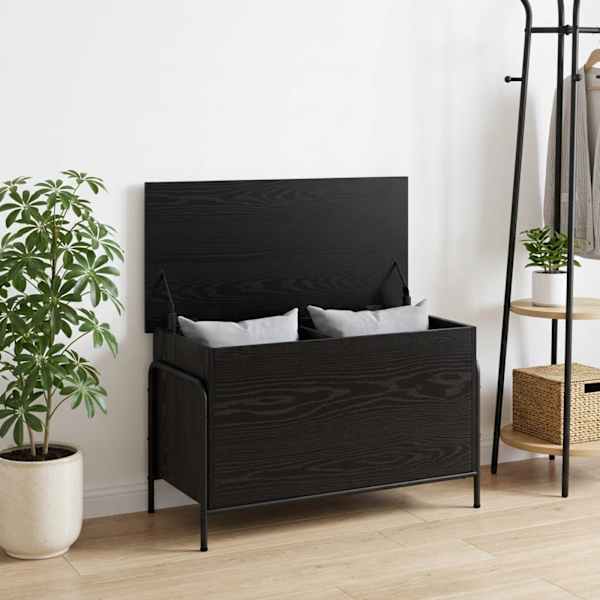 Salvestuskarp Must tamm 80 × 40 × 49,5 cm Tehispuit
