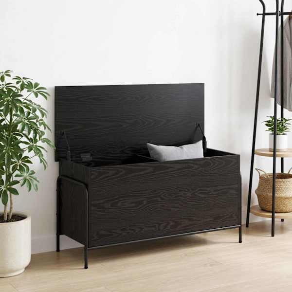 Salvestuskarp Must tamm 80 × 40 × 49,5 cm Tehispuit