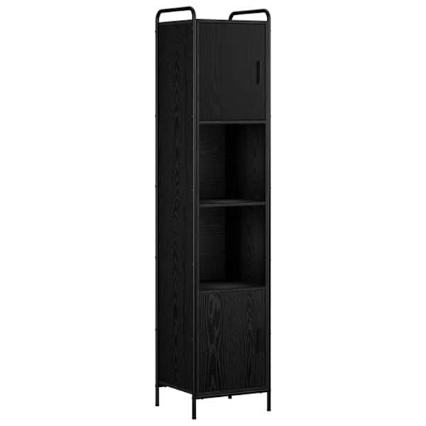 Vannitoa kapp Must tamm 46 × 36 × 181 cm Tehispuit