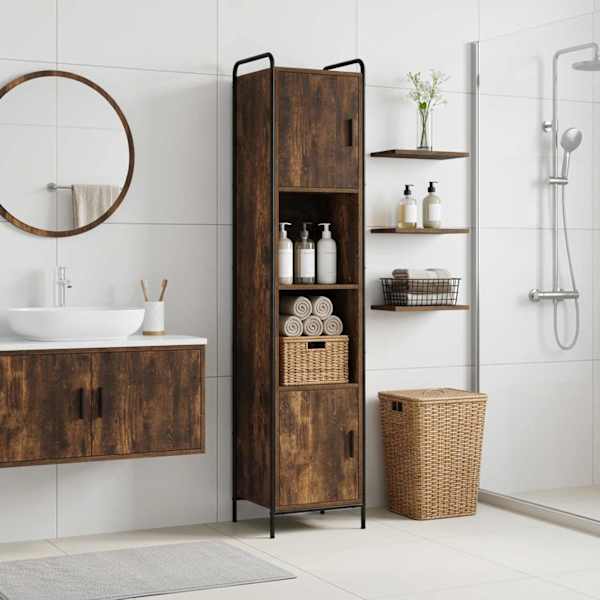 Vannitoa kapp Suitsutatud tamm 46 × 36 × 181 cm Tehispuit