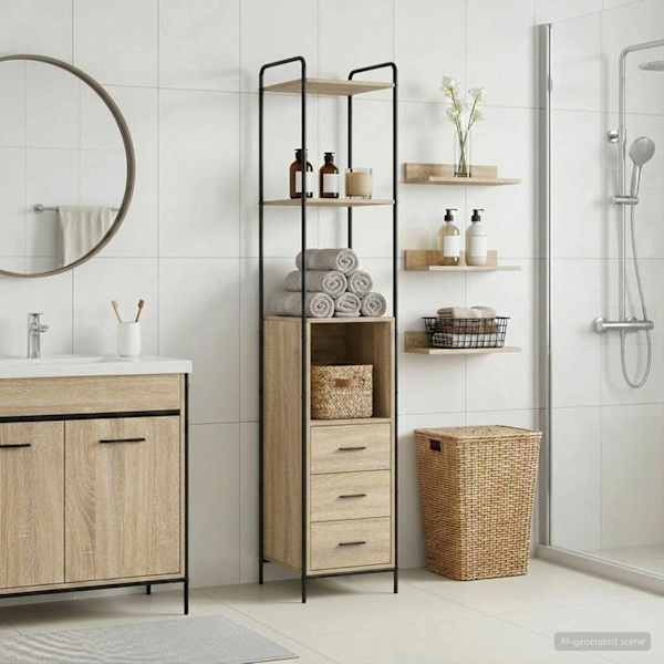 Vannitoa kapp Sonoma tamm 40 × 36 × 200,5 cm Tehispuit