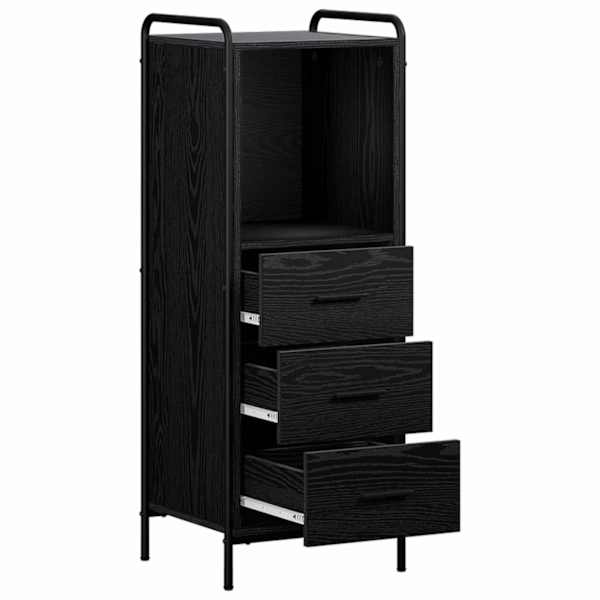 Vannitoa kapp Must tamm 40 × 36 × 109,5 cm Tehispuit