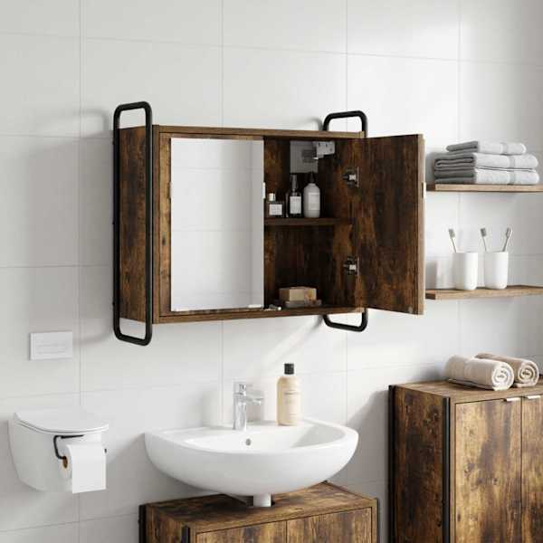 Rippuv vannitoakapid Suitsutatud tamm 64 × 20 × 56,5 cm