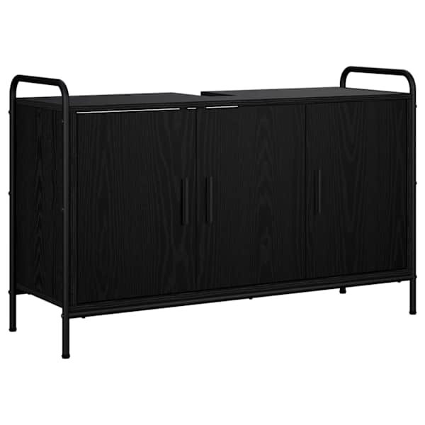 Vannitoa kapp Must tamm 95 × 34 × 61 cm Tehispuit