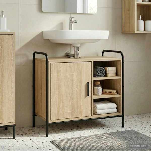Vannitoa kapp Sonoma tamm 65,5 × 34 × 61 cm Tehispuit
