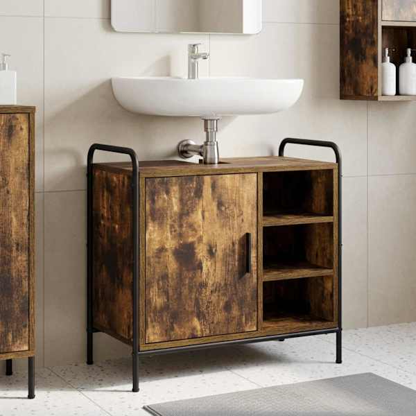 Vannitoa kapp Suitsutatud tamm 65,5 × 34 × 61 cm Tehispuit
