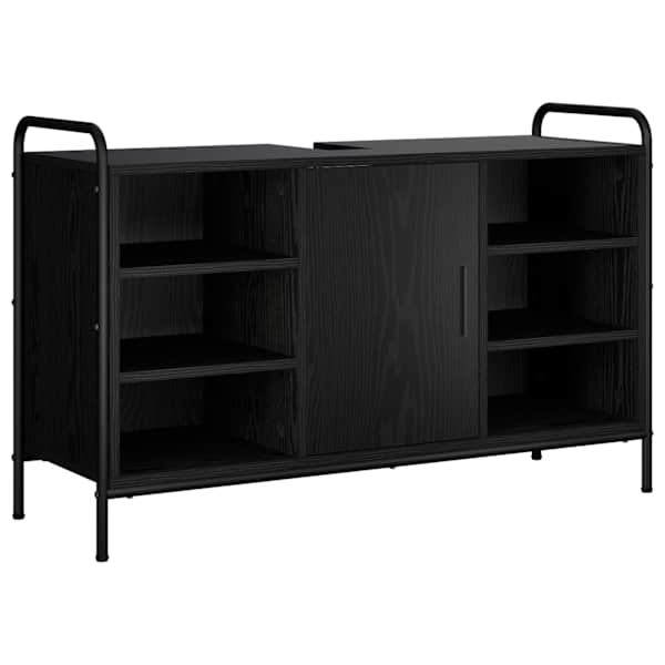 Vannitoa kapp Must tamm 95 × 34 × 61 cm Tehispuit