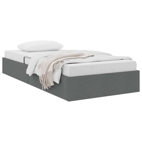 Panipaigaga voodiraam, tumehall, 100 × 200 cm, kangas — mudel 3442803