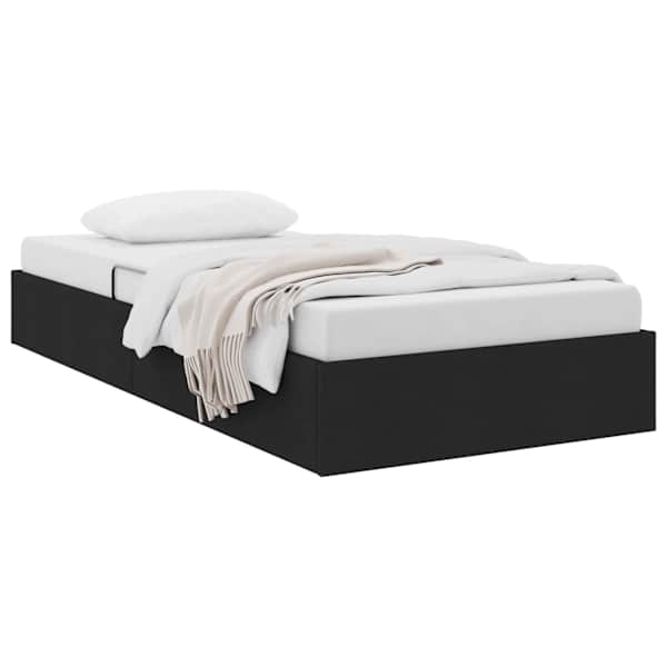 Panipaigaga voodiraam, must, 100 × 200 cm, kangas — mudel 3442804