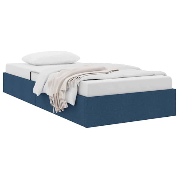 Panipaigaga voodiraam, sinine, 100 × 200 cm, kangas — mudel 3442807