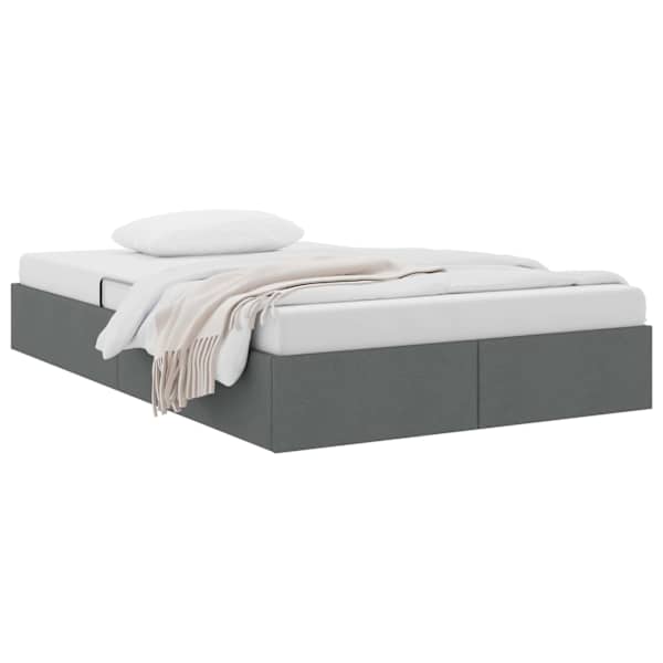 Panipaigaga voodiraam, tumehall, 120 × 200 cm, kangas — mudel 3442815
