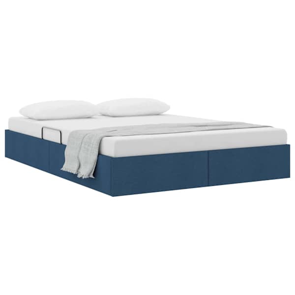 Panipaigaga voodiraam, sinine, 140 × 190 cm, kangas — mudel 3442825