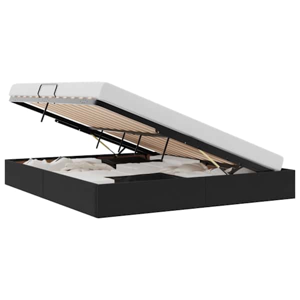 Voodiraam, must, 160 × 200 cm, samet — mudel 3442894