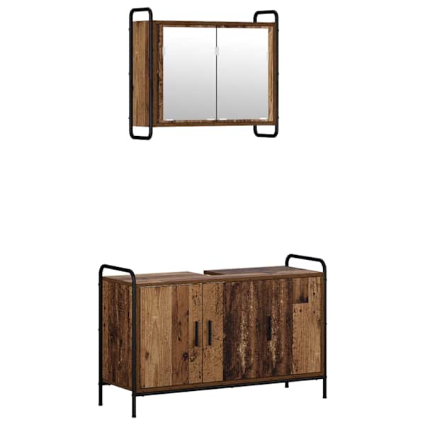 Vannitoa kapikomplekt 2 tk Vana puit 65,5 × 34 × 61 cm