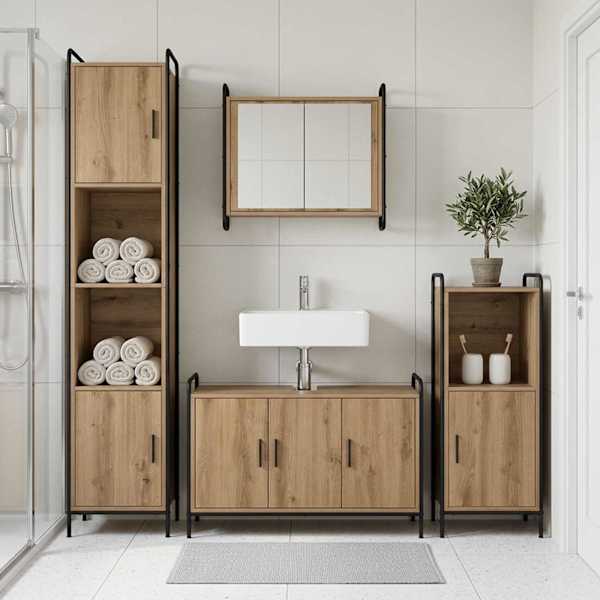 Vannitoa kapikomplekt 2 tk Artisan tamm 65,5 × 34 × 61 cm