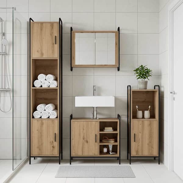 Vannitoa kapikomplekt 2 tk Artisan tamm 65,5 × 34 × 61 cm