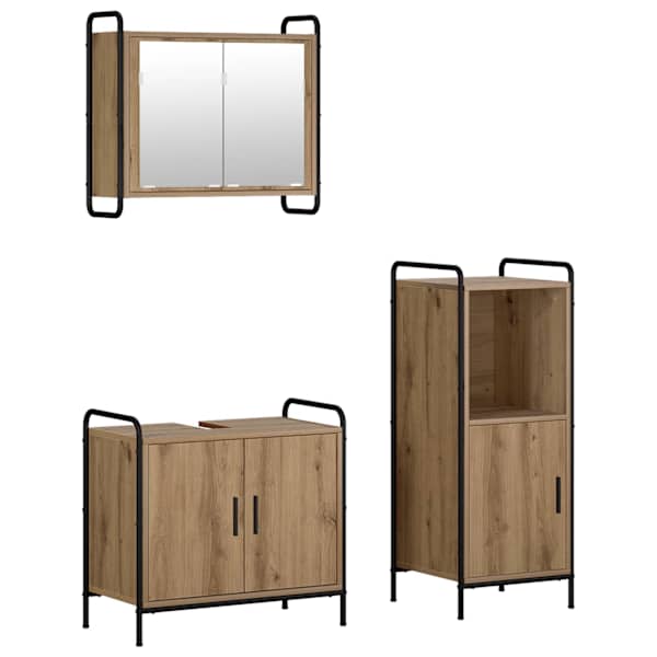 Vannitoa kapikomplekt 3 tk Artisan tamm 40 × 36 × 99,5 cm