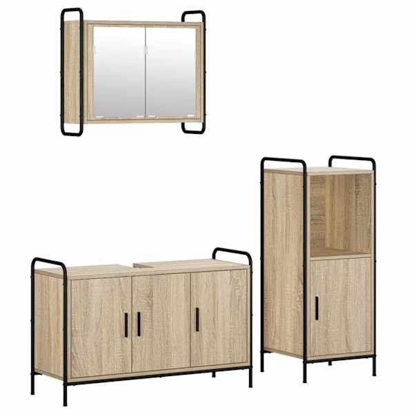 Vannitoa kapikomplekt 3 tk Sonoma tamm 40 × 36 × 99,5 cm