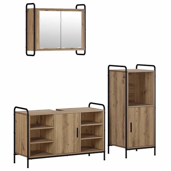 Vannitoa kapikomplekt 3 tk Artisan tamm 40 × 36 × 99,5 cm